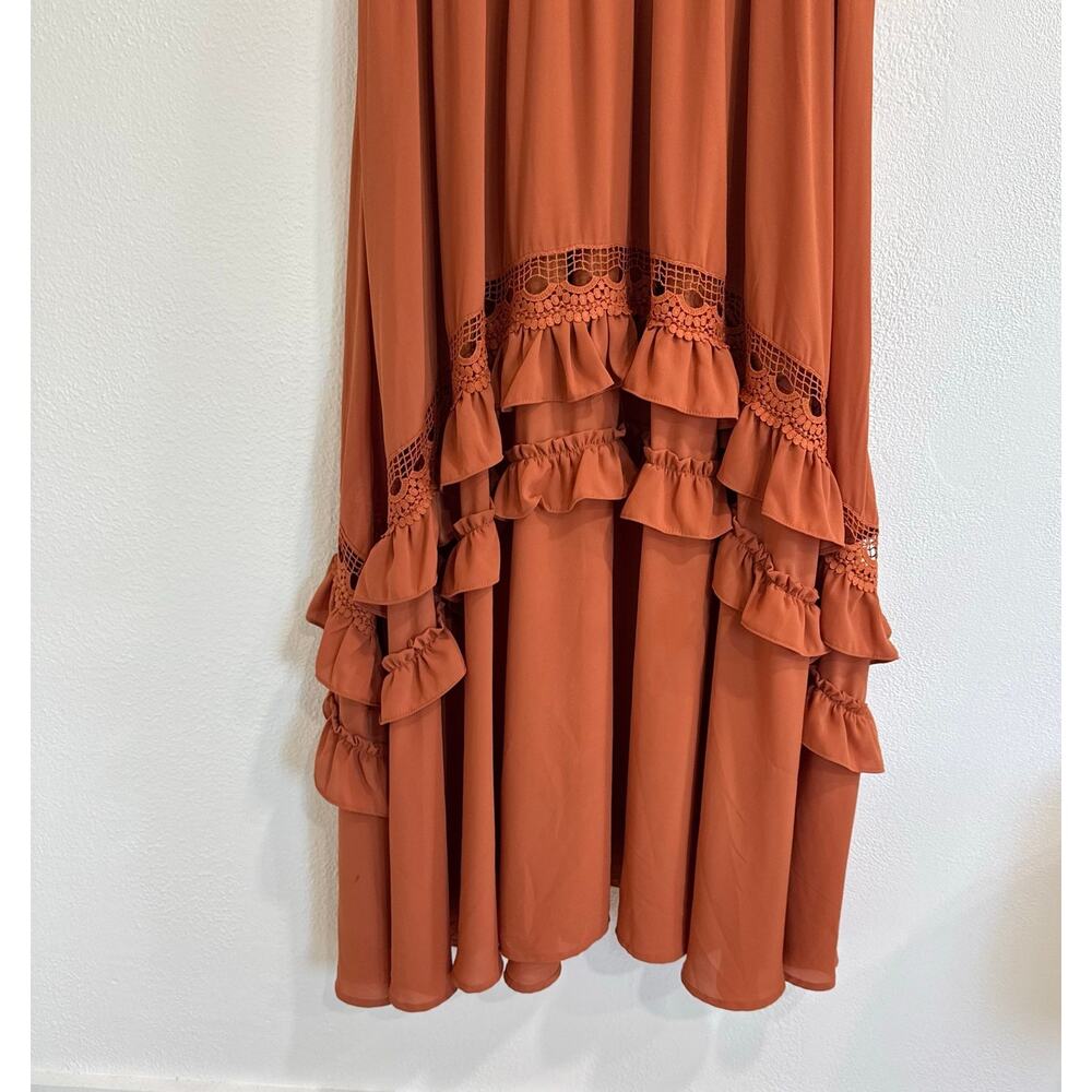 NWT Baltic Born Jasmine Rust Orange Ruffle Tiered Boho Maxi Dress Size XXL - Picture 6 of 9